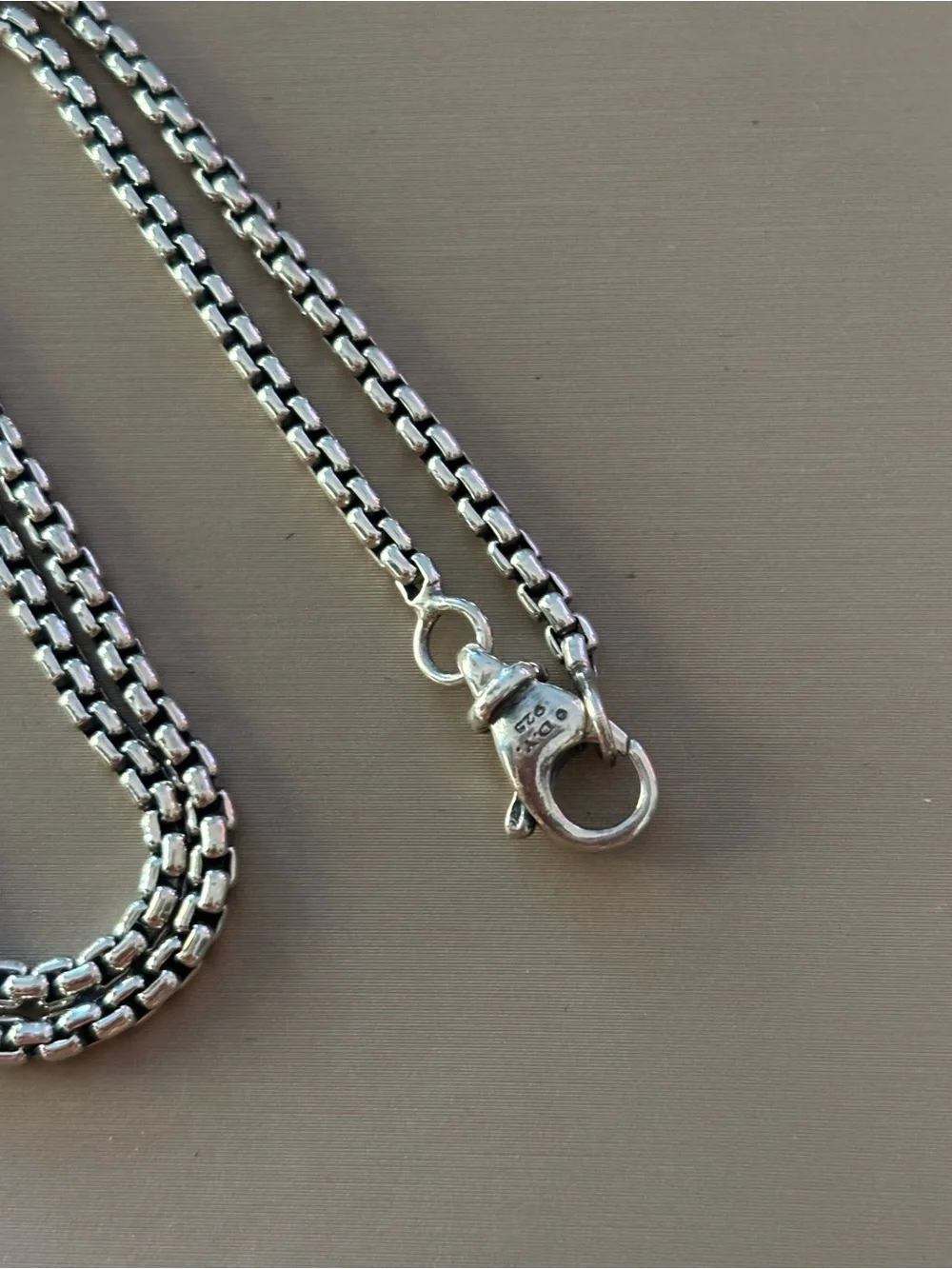 David Yurman st Cristopher amulet Sterling silver 925 and box chain 2.7mm 22”